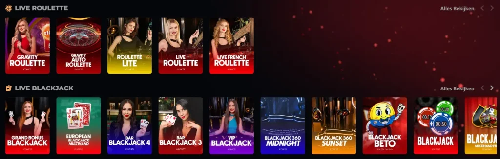 Instant Casino live casino met roulette en blackjack spellen overzicht