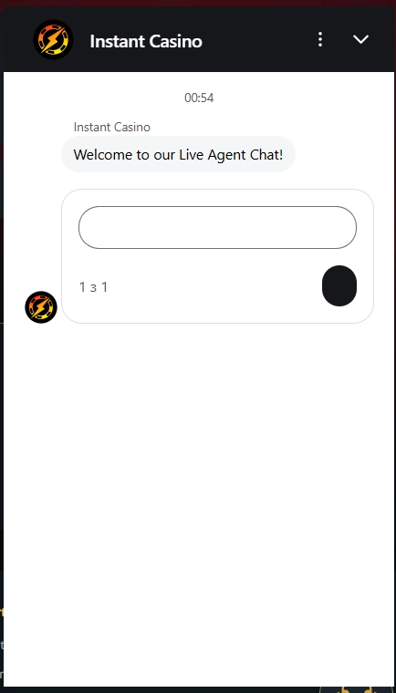 Instant Casino Live Chat Support mit Nachrichtenfenster